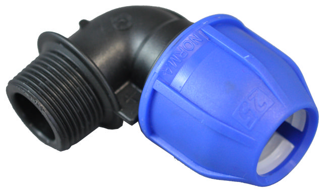 Norma compression fitting 90 gr. w/ male thread